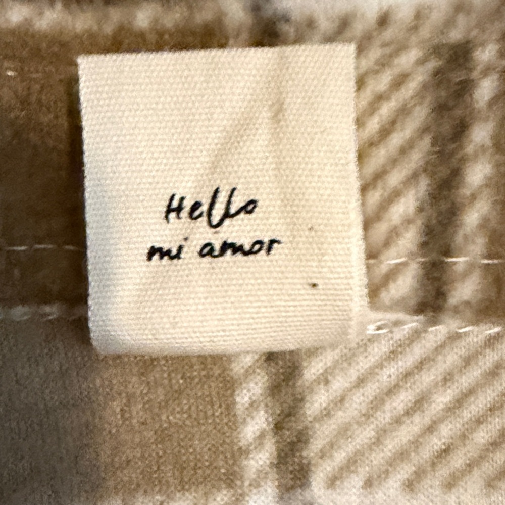 Better Unsaid Plaid Western Flannel Button-Up Shirt Tan & White So Soft NWT Sm - Picture 8 of 10